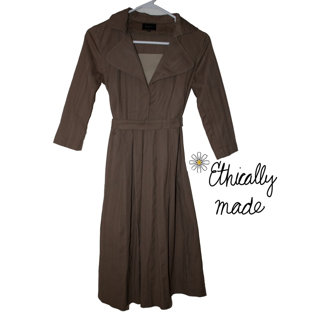 Ethically-made - Brown vintage-style dress